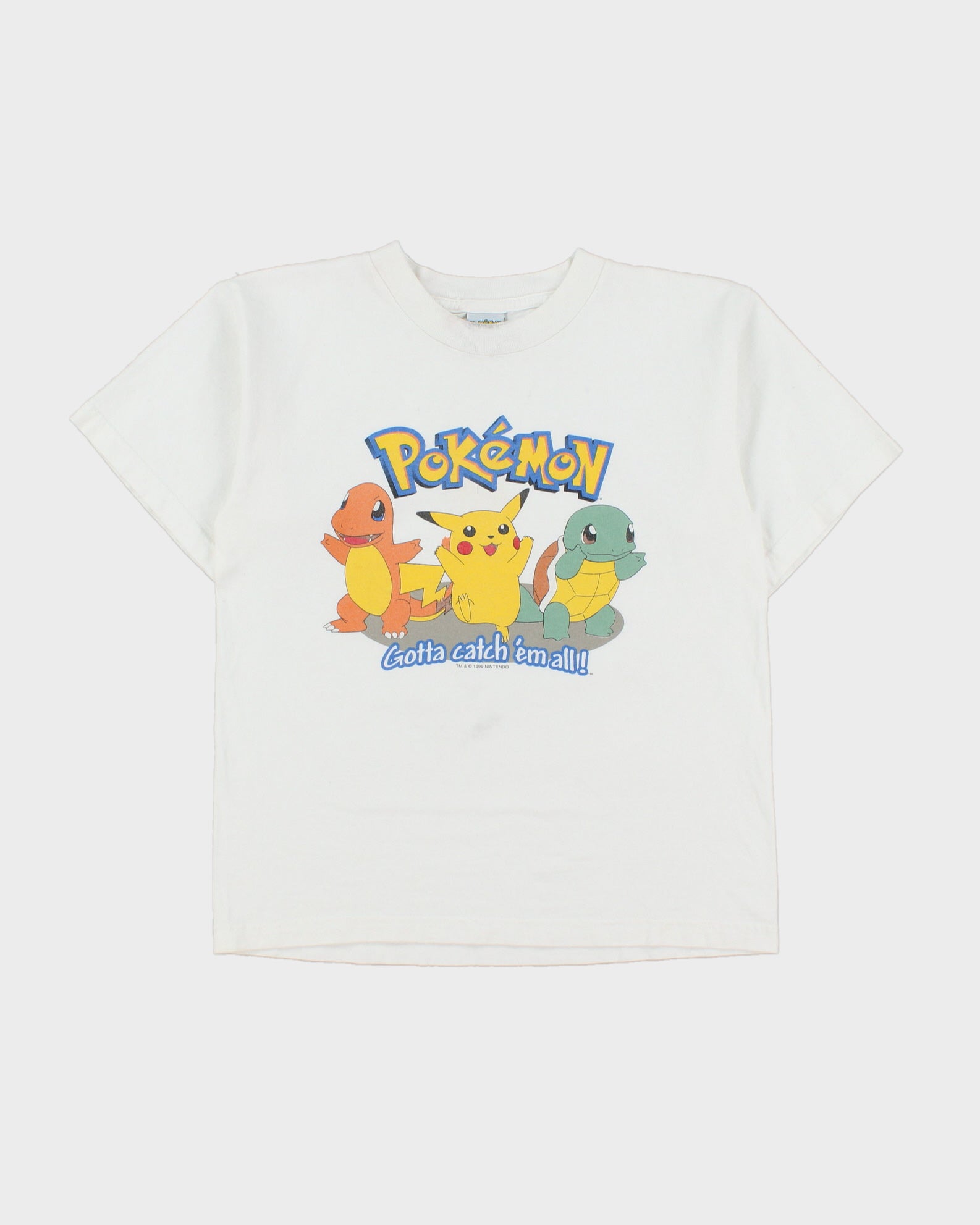 Vintage 1999 Pokemon Official Nintendo 'Gotta Catch Em All' Heavyweight Crewneck T-Shirt - S