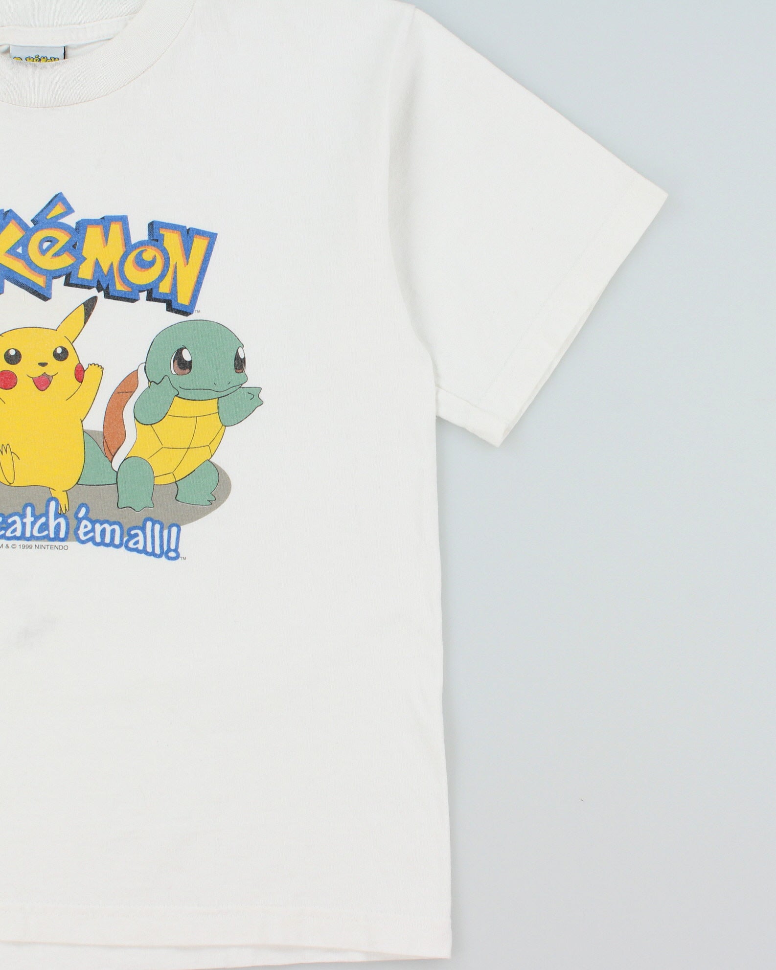 Vintage 1999 Pokemon Official Nintendo 'Gotta Catch Em All' Heavyweight Crewneck T-Shirt - S