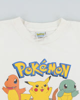 Vintage 1999 Pokemon Official Nintendo 'Gotta Catch Em All' Heavyweight Crewneck T-Shirt - S