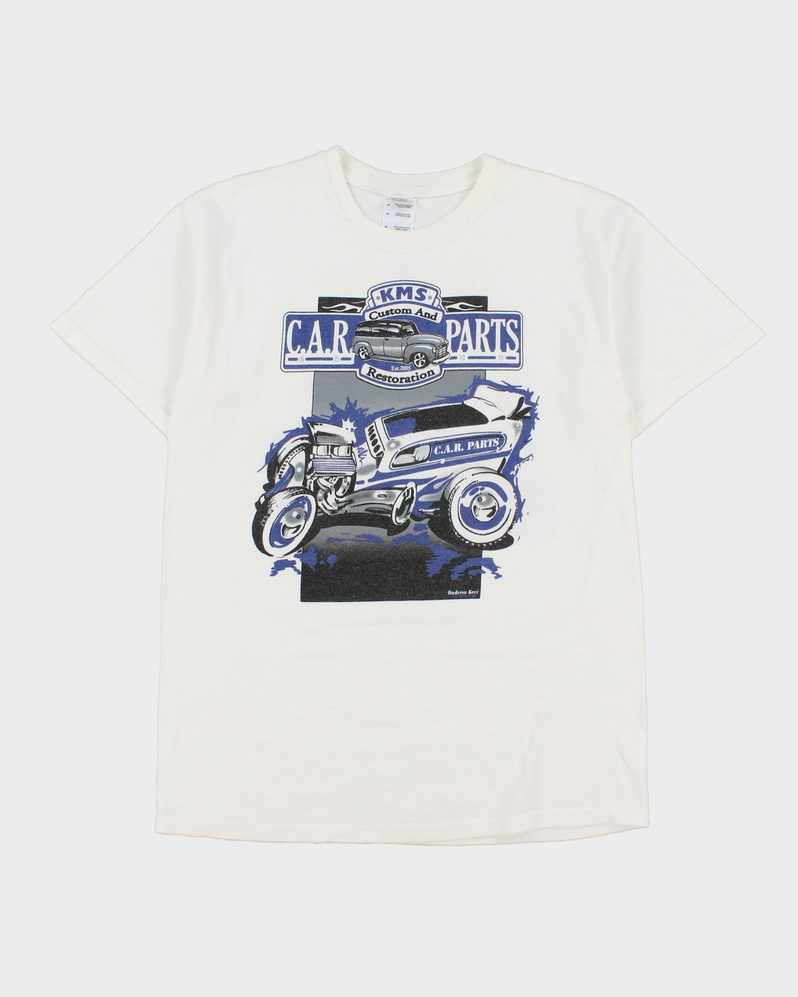 Vintage Y2K 00s KMS Car Parts Heavyweight Gildan Crewneck T-Shirt - M