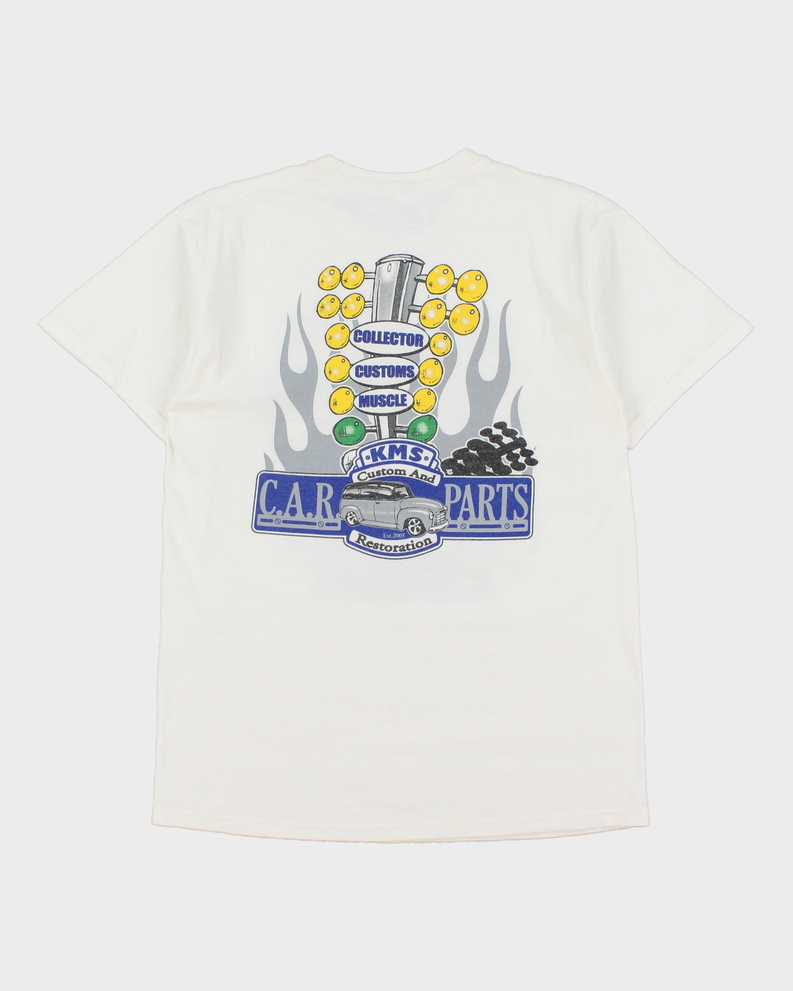 Vintage Y2K 00s KMS Car Parts Heavyweight Gildan Crewneck T-Shirt - M