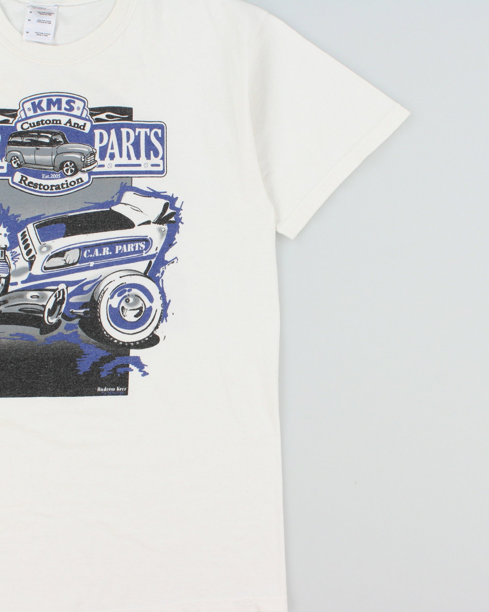 Vintage Y2K 00s KMS Car Parts Heavyweight Gildan Crewneck T-Shirt - M