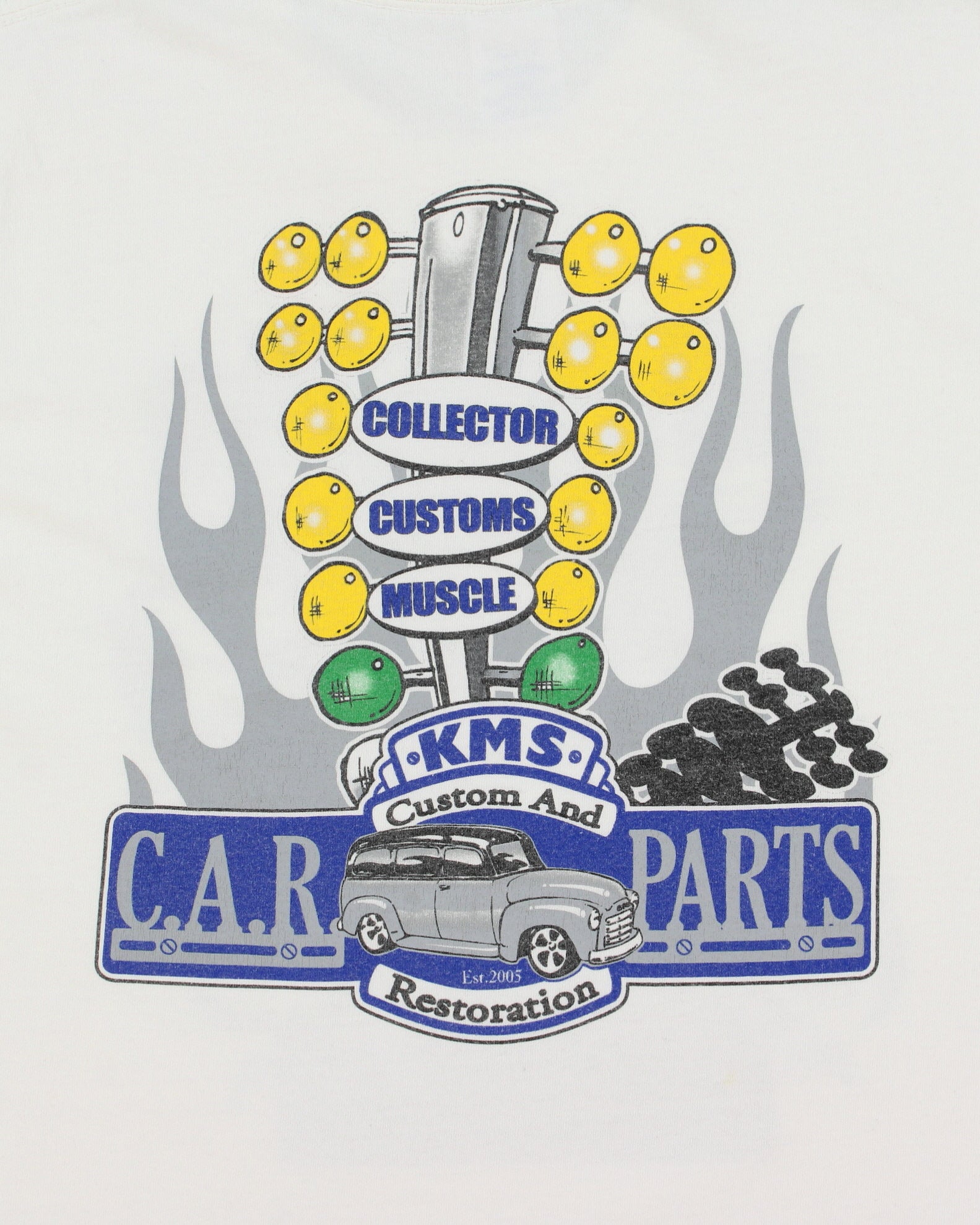Vintage Y2K 00s KMS Car Parts Heavyweight Gildan Crewneck T-Shirt - M