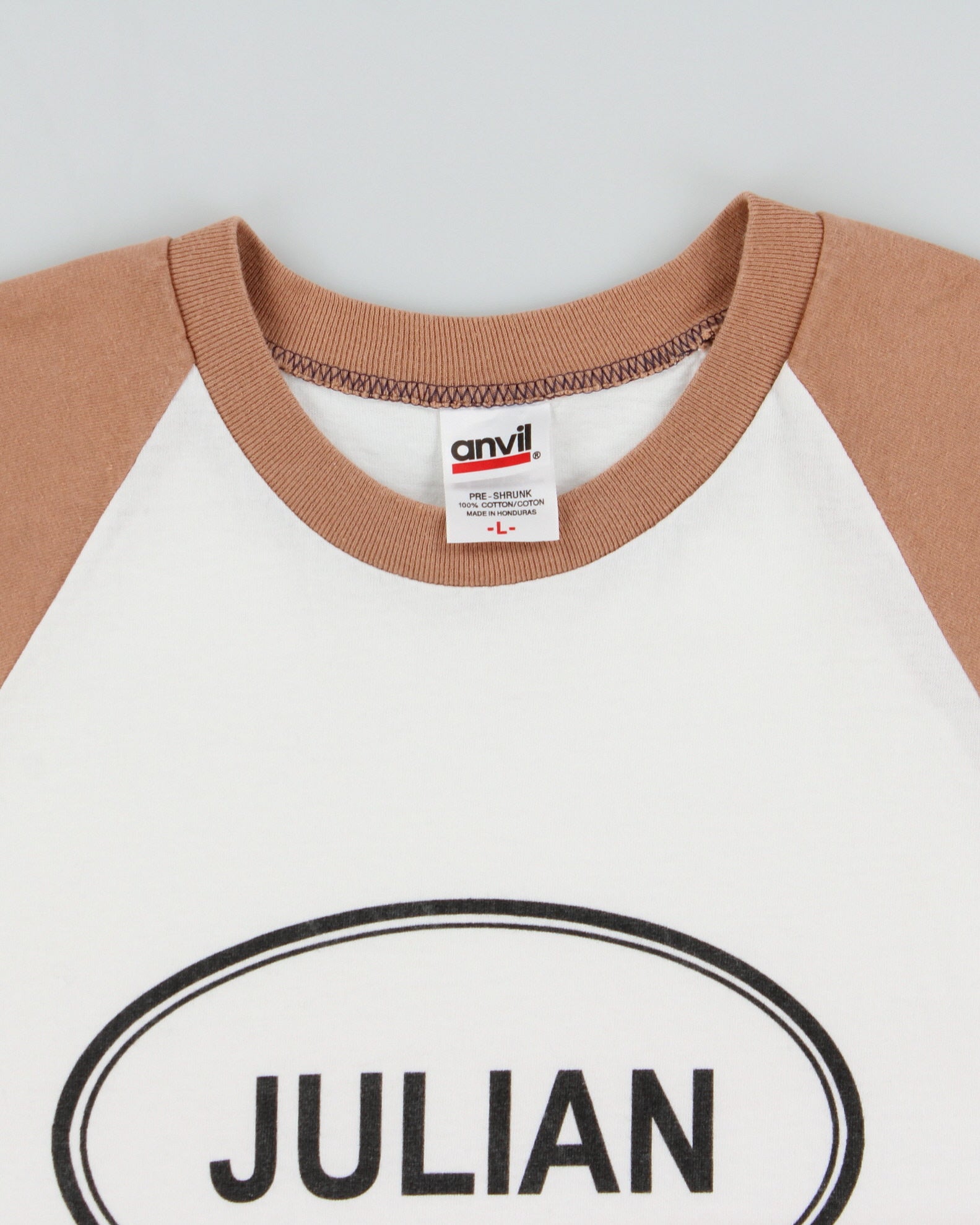 Vintage Y2K 00s Julian California Heavyweight Anvil Tan Crewneck Raglan Baseball T-Shirt - L