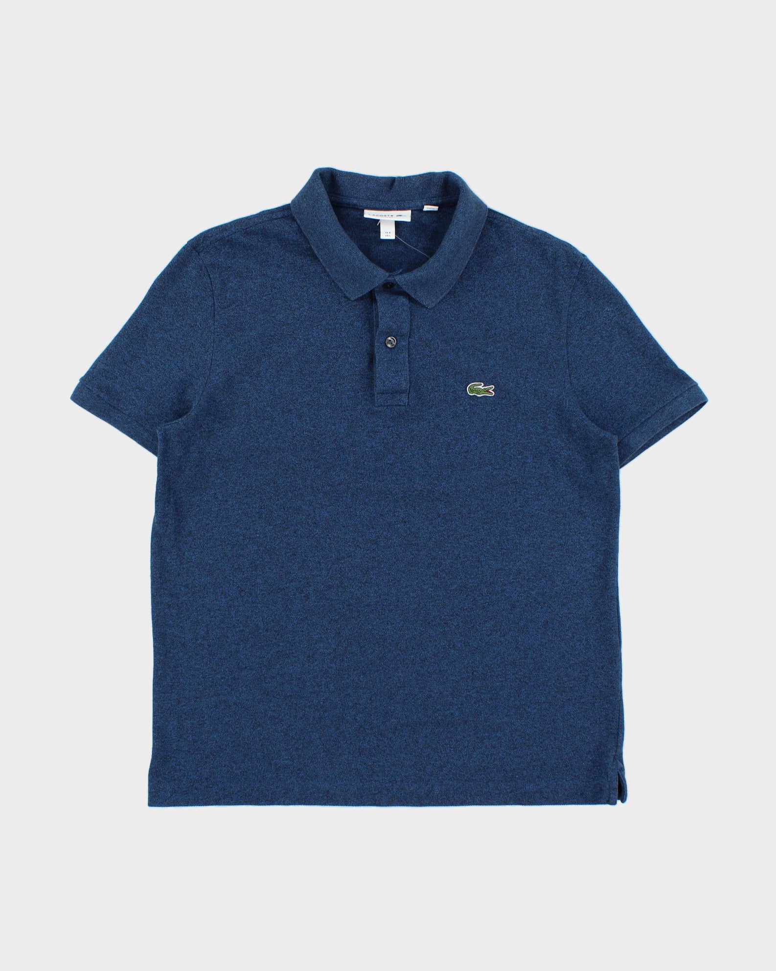 Vintage Lacoste Navy Marl Slim Fit Short Sleeve Polo Shirt - L