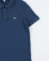 Vintage Lacoste Navy Marl Slim Fit Short Sleeve Polo Shirt - L