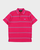 Vintage Lee Striped Short Sleeve Polo Shirt - M