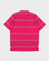 Vintage Lee Striped Short Sleeve Polo Shirt - M