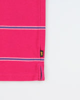 Vintage Lee Striped Short Sleeve Polo Shirt - M