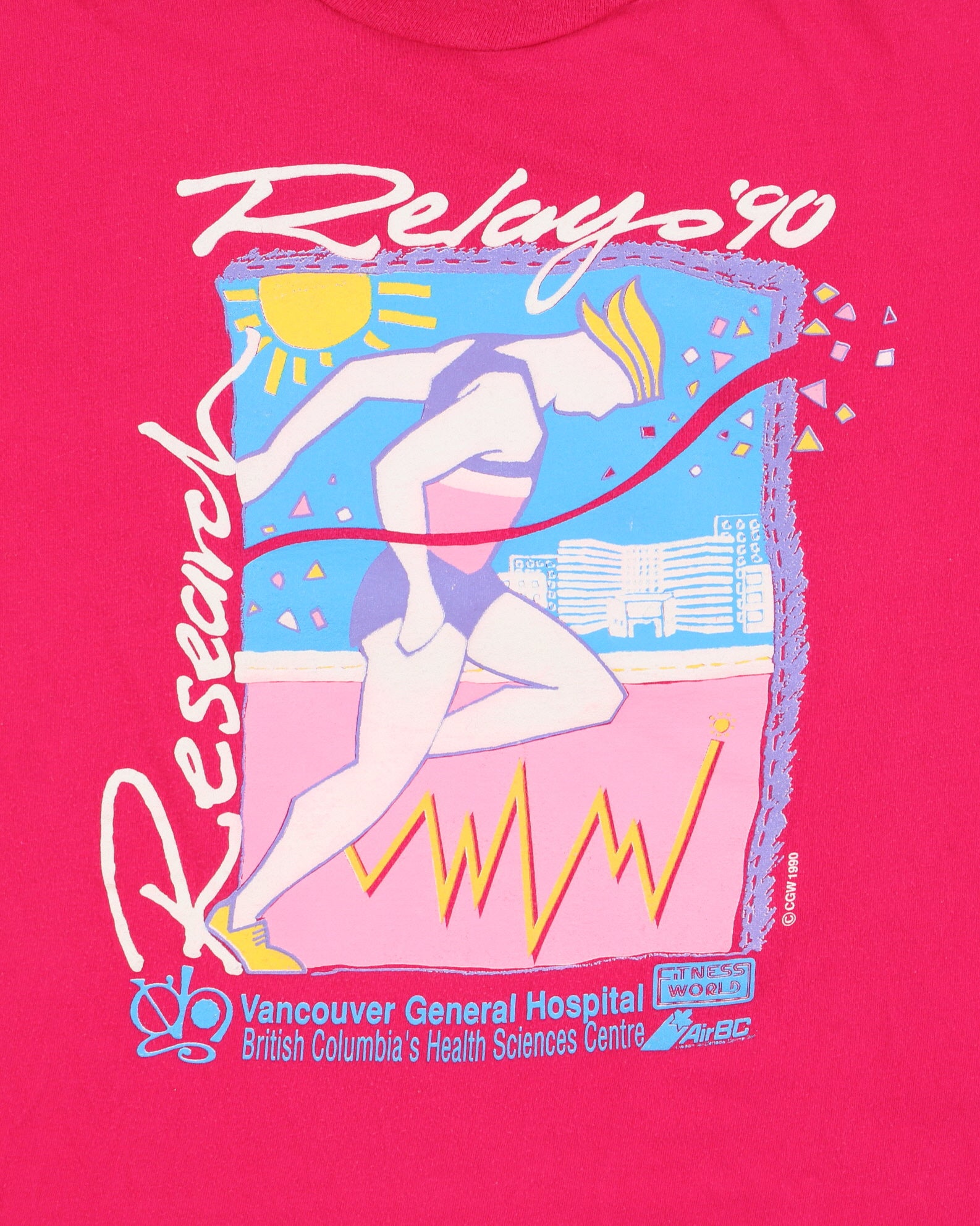 Vintage 1990 Research Relay Single Stitch Graphic T-Shirt - L