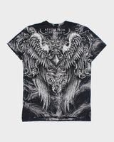 Vintage Y2K 00s Affliction Live Fast Gothic Made In USA V-Neck T-Shirt - M