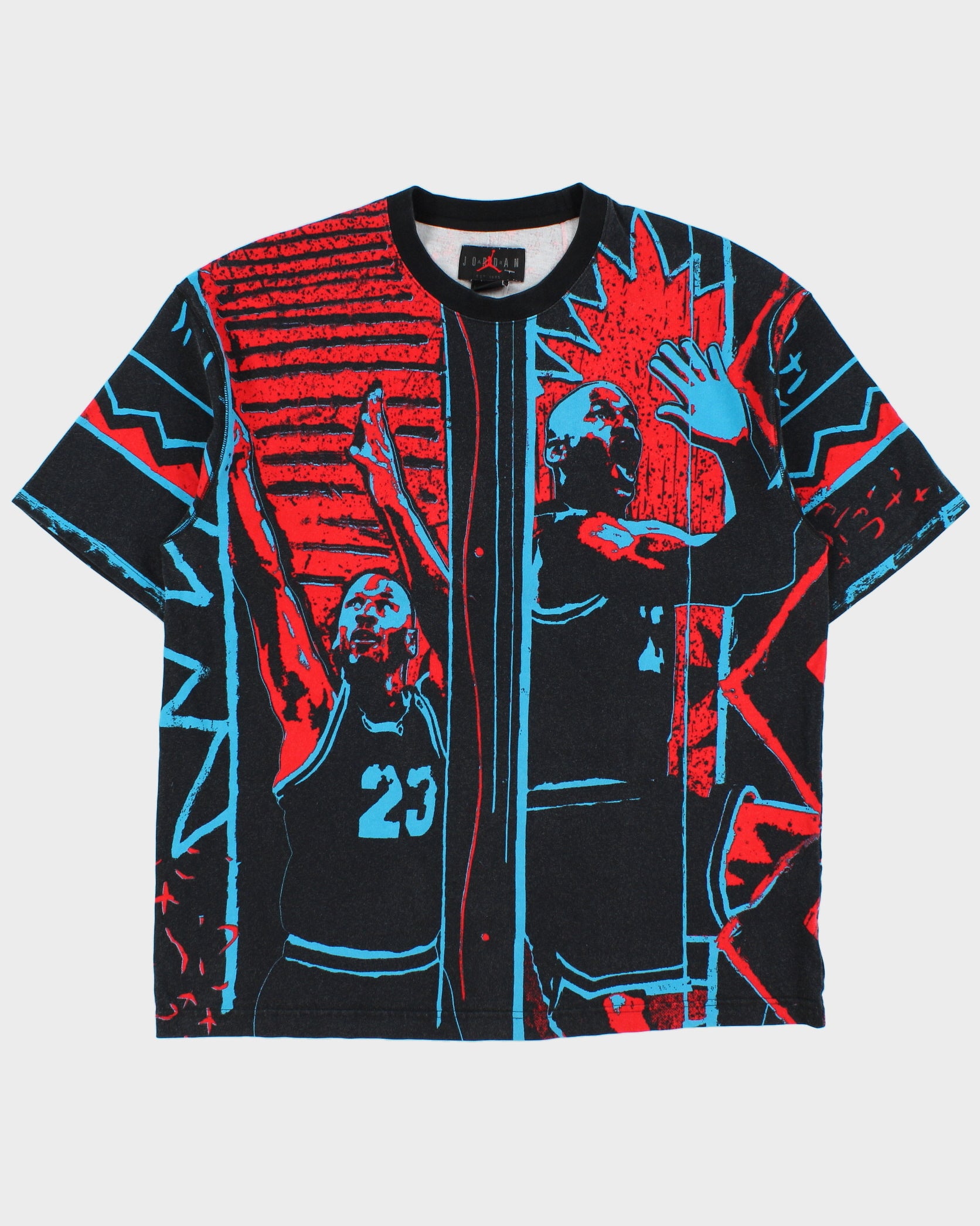 Vintage Nike Air Jordan DNA Heavyweight AOP Crewneck T-Shirt - L