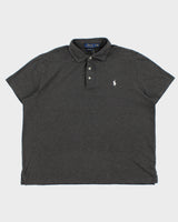 Vintage Polo Ralph Lauren Marl Grey Custom Slim Fit Short Sleeve Polo Shirt - XL