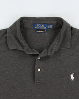 Vintage Polo Ralph Lauren Marl Grey Custom Slim Fit Short Sleeve Polo Shirt - XL