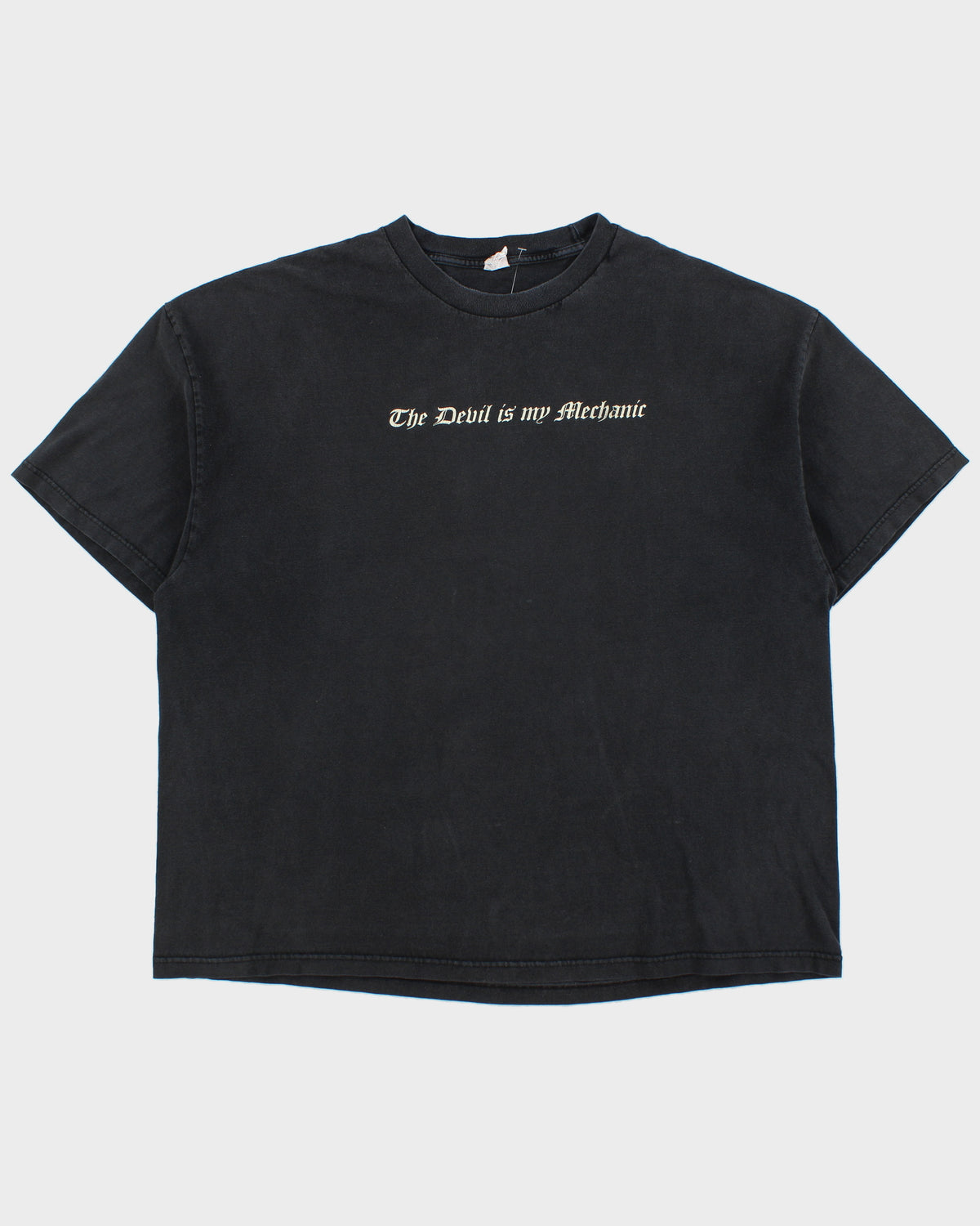 Vintage Diablos Calgary 666 The Devil Is My Mechanic Heavyweight Alstyle Crewneck T-Shirt - XXXL
