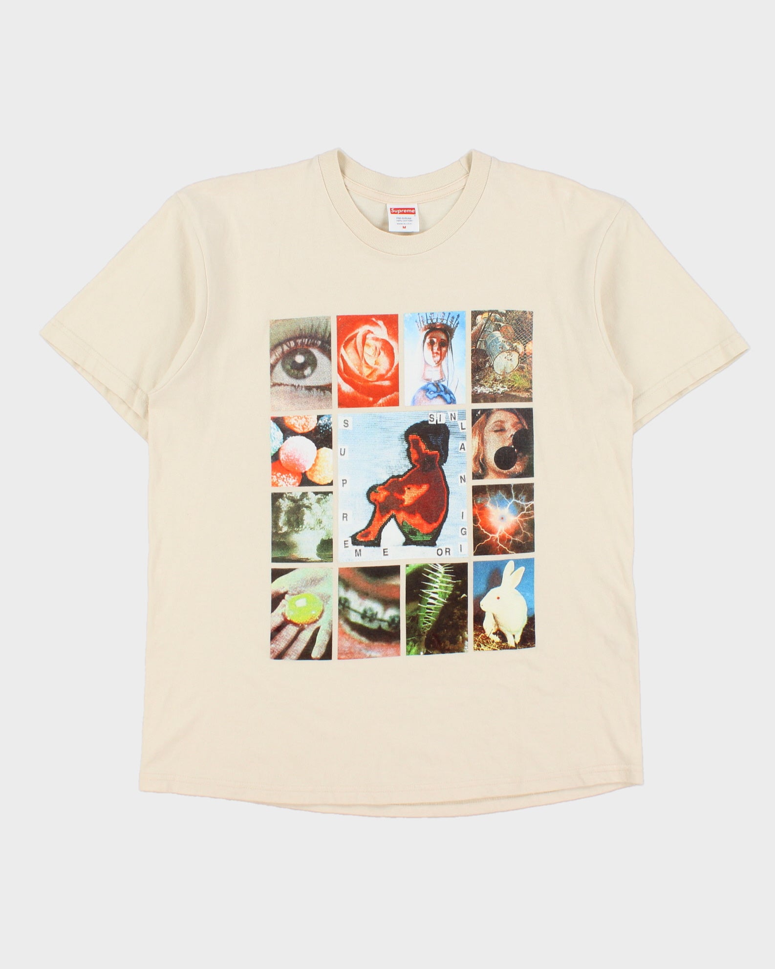 SS19 Supreme Cream 'Original Sin 'Heavyweight Made In USA Crewneck T-Shirt - M