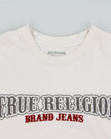 Vintage True Religion Heavyweight Railroad Embroidered Made In USA Boxy Crewneck T-Shirt - M