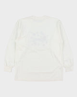 Vintage 1990s Ellesse Heavyweight Floral Embroidered Made In Japan Long Sleeve Crewneck T-Shirt - L