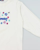 Vintage 1990s Ellesse Heavyweight Floral Embroidered Made In Japan Long Sleeve Crewneck T-Shirt - L