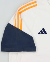 2024-25 Adidas Real Madrid CF Heavyweight Embroidered Regular Fit Crewneck Football T-Shirt - XL