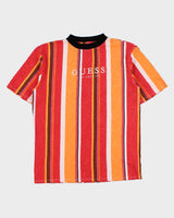 Vintage Guess Originals Los Angeles Heavyweight Multicoloured Striped Crewneck T-Shirt - XS