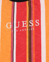 Vintage Guess Originals Los Angeles Heavyweight Multicoloured Striped Crewneck T-Shirt - XS