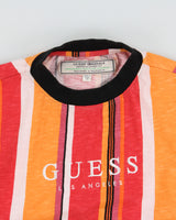 Vintage Guess Originals Los Angeles Heavyweight Multicoloured Striped Crewneck T-Shirt - XS