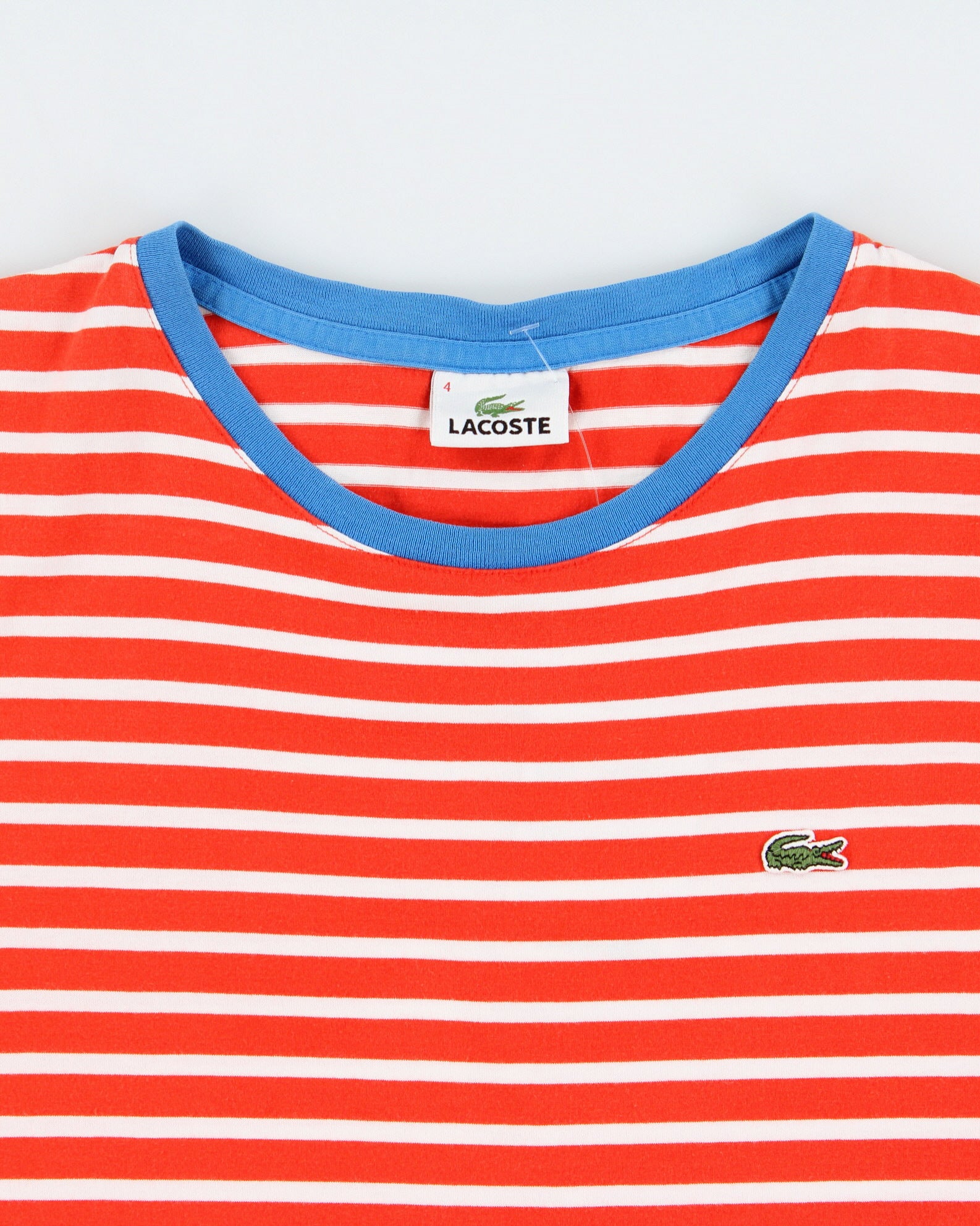 Vintage Y2K 00s Lacoste Striped Croc Pique Crewneck T-Shirt - M