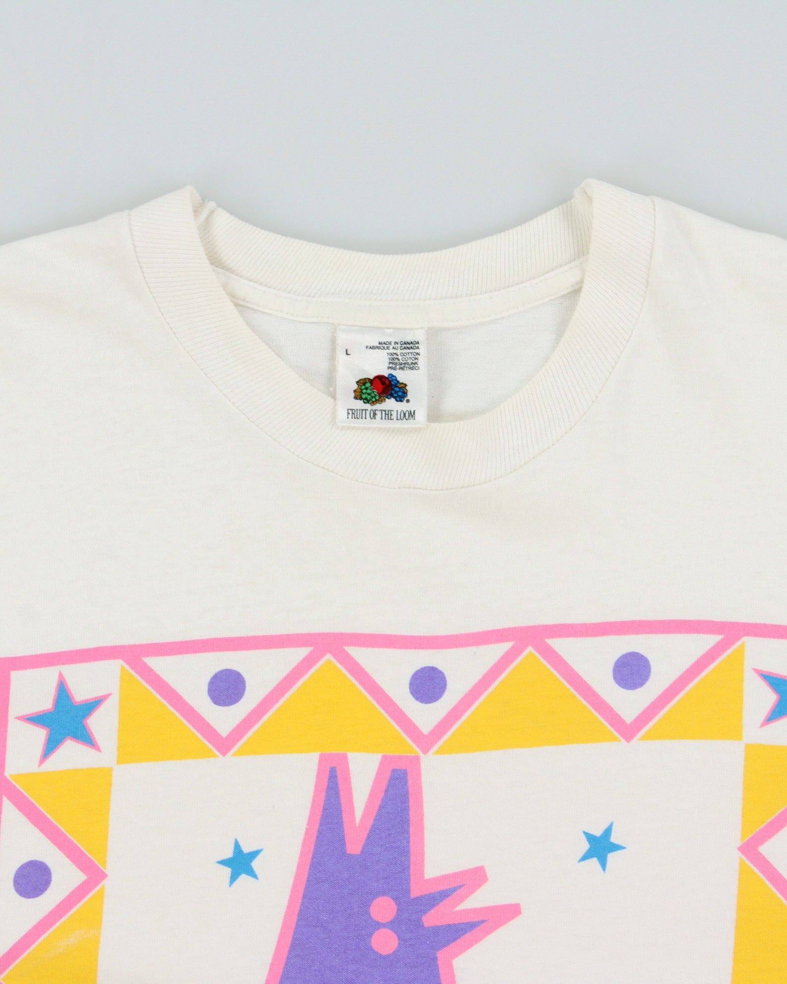 Vintage 1992 Coyote Graphic Heavyweight Single Stitch Made In Canada Crewneck T-Shirt - L