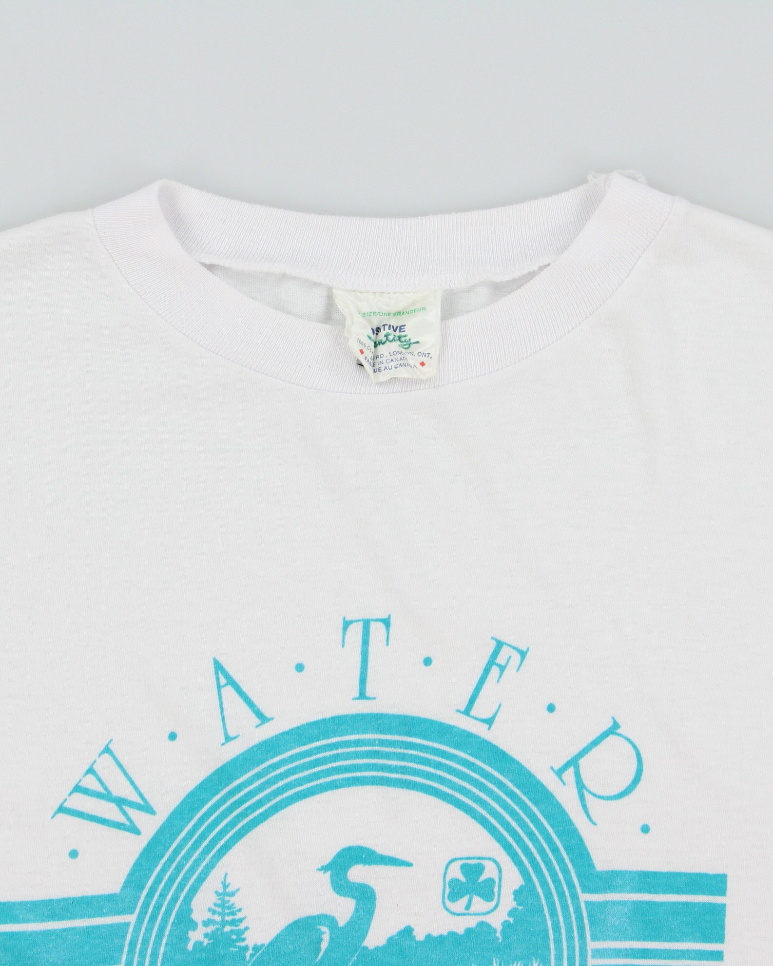 Vintage 1991 W.A.T.E.R For Tomorrow Heavyweight Single Stitch Made In Canada Crewneck T-Shirt - L