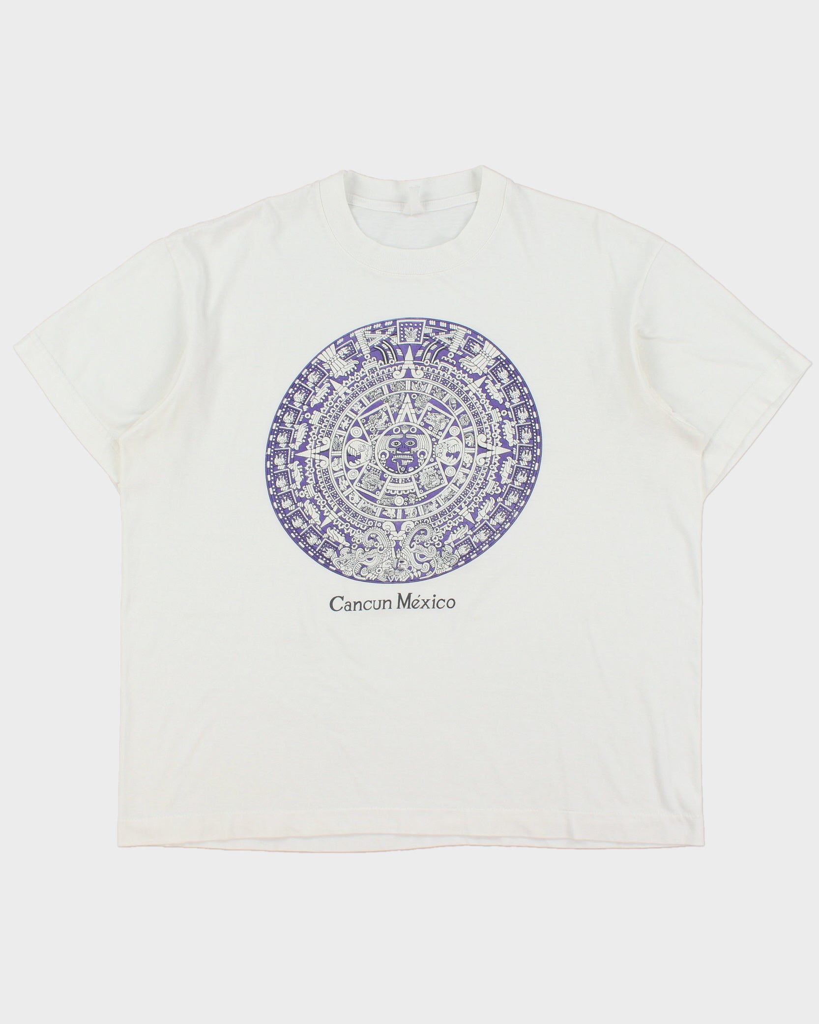 Vintage 1990s Cancun Mexico Heavyweight Puff Print Single Stitch Made In USA Crewneck T-Shirt - XL