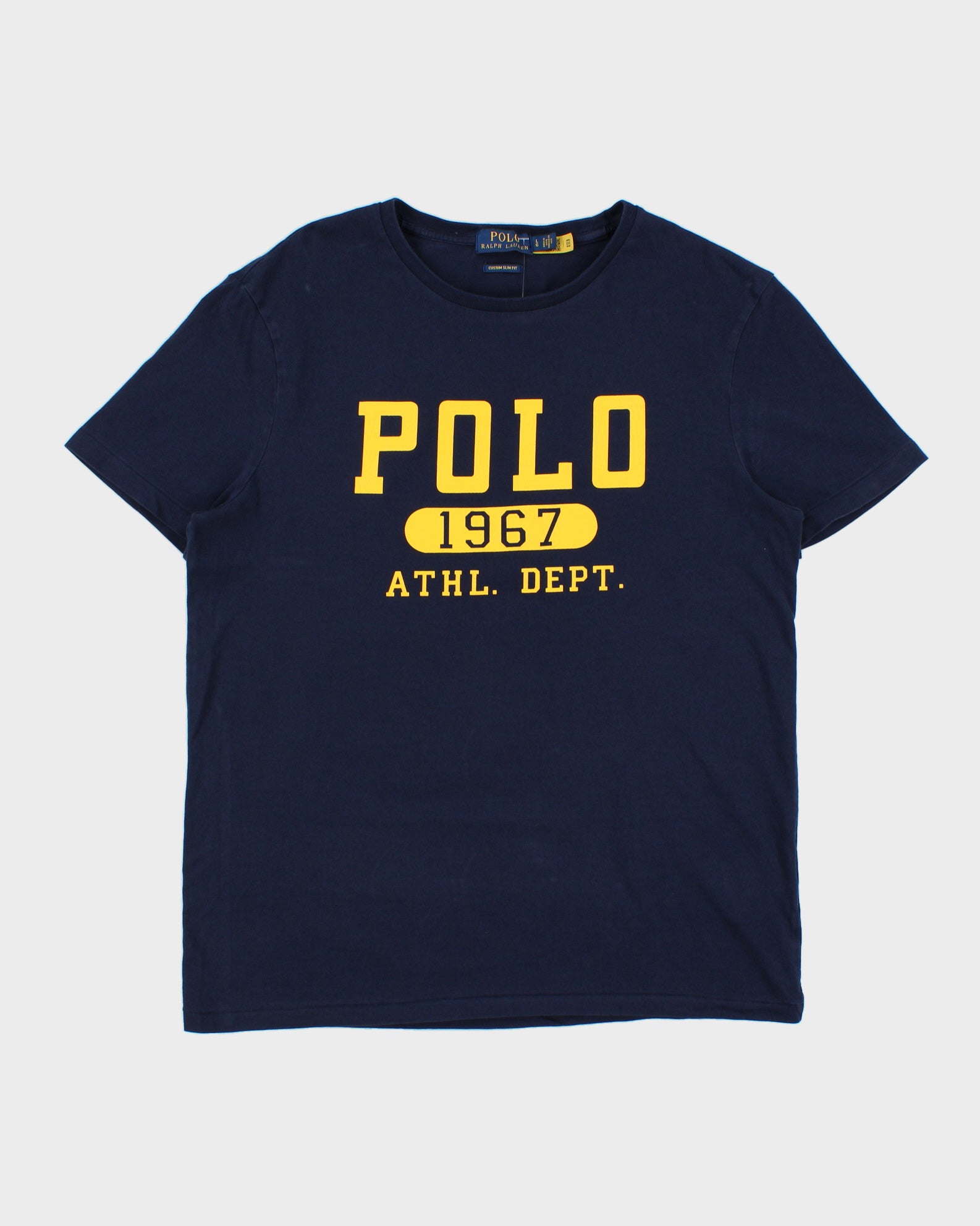 Vintage Polo Ralph Lauren Athl. Dept. Heavyweight Single Stitch Custom Slim Fit Crewneck T-Shirt - L