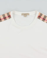 Vintage Y2K 00s Burberry Brit Nova Check Panel Single Stitch Crewneck T-Shirt - S