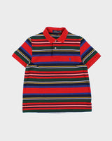 Vintage Polo Ralph Lauren Striped Classic Pony Custom Fit Short Sleeve Polo Shirt - S