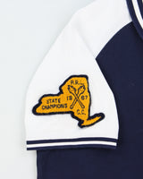 Vintage Polo Ralph Lauren P Wing Tiger N.Y State Champs Varsity Patch Custom Slim Fit Short Sleeve Polo Shirt - XL