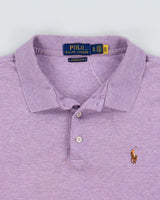Vintage Polo Ralph Lauren Lavender Marl Classic Pony Custom Slim Fit Short Sleeve Polo Shirt - XL