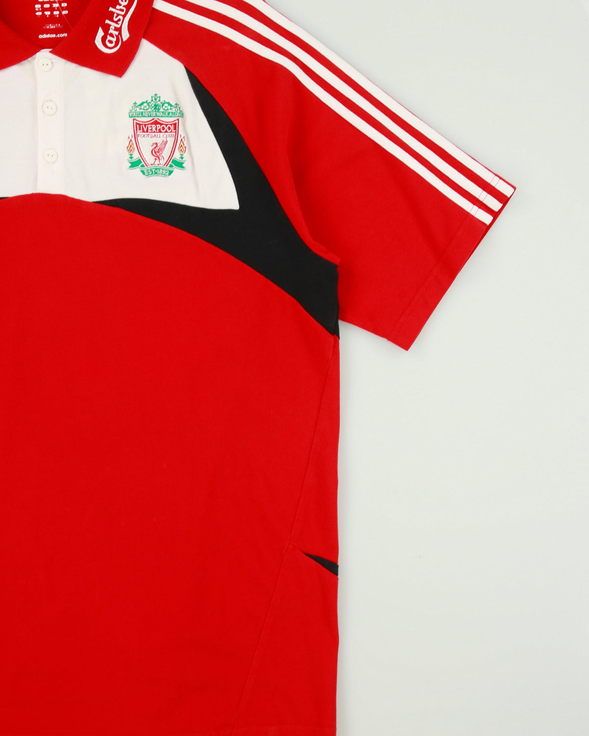 Vintage 2006-07 Adidas Football Liverpool FC Embroidered Short Sleeve Polo Shirt - XL