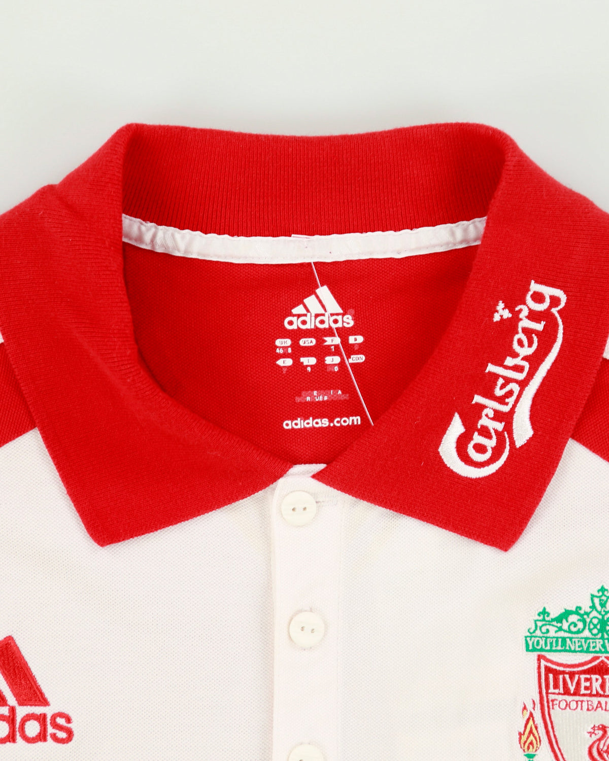 Vintage 2006-07 Adidas Football Liverpool FC Embroidered Short Sleeve Polo Shirt - XL