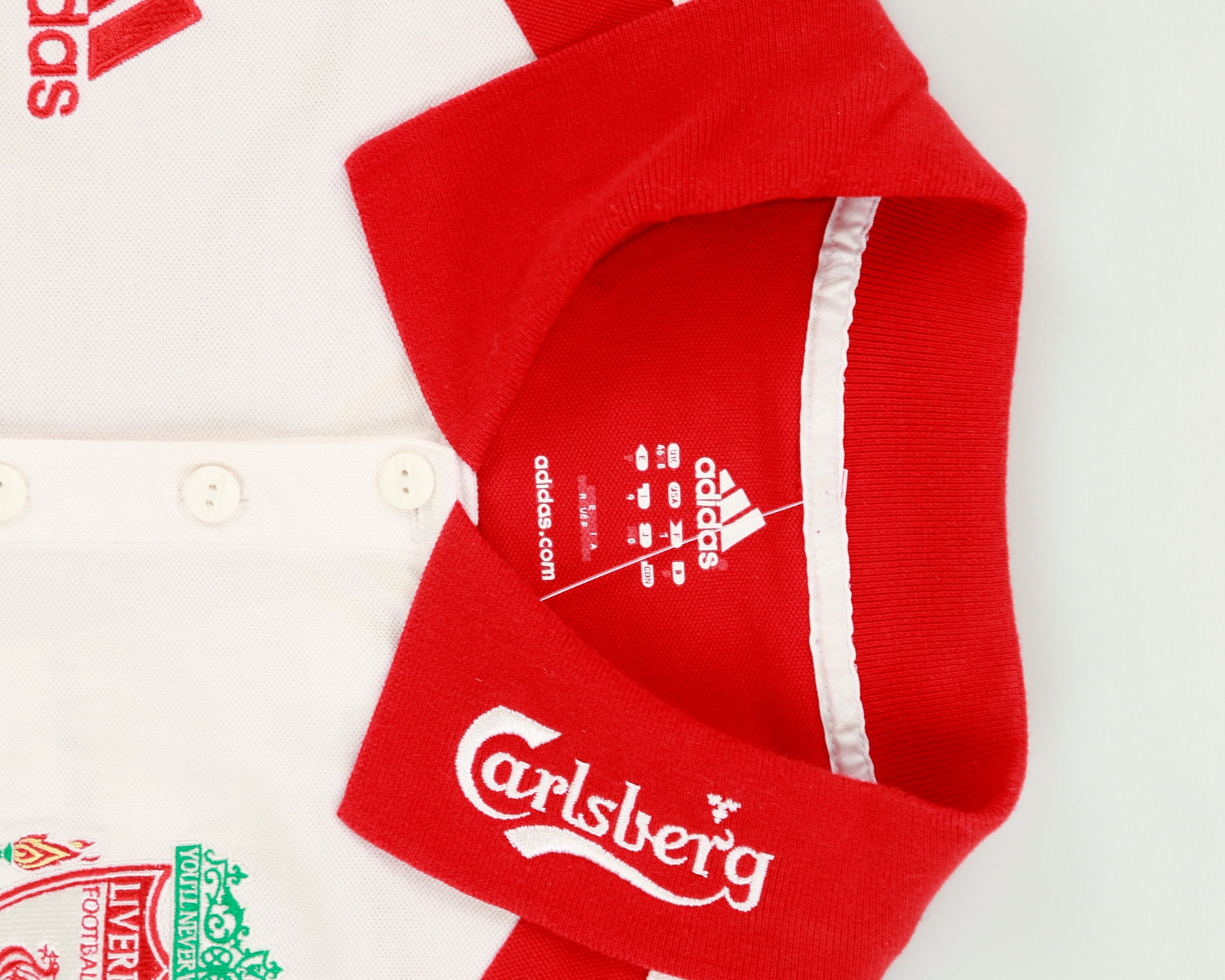Vintage 2006-07 Adidas Football Liverpool FC Embroidered Short Sleeve Polo Shirt - XL