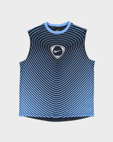 Vintage Y2K 00s Nike Football Dri-Fit Striped Sleeveless Crewneck T-Shirt - L