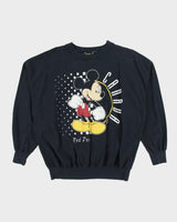 Vintage 1990s Disney Mickey Unlimited Navy Red Deer Canada Waves Made In USA Long Sleeve Crewneck T-Shirt - M