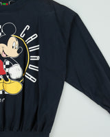 Vintage 1990s Disney Mickey Unlimited Navy Red Deer Canada Waves Made In USA Long Sleeve Crewneck T-Shirt - M