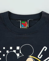 Vintage 1990s Disney Mickey Unlimited Navy Red Deer Canada Waves Made In USA Long Sleeve Crewneck T-Shirt - M