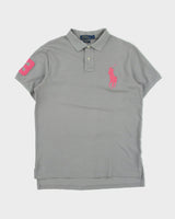 Vintage Polo Ralph Lauren Hot Pink Big Pony Custom Fit Short Sleeve Polo Shirt - L