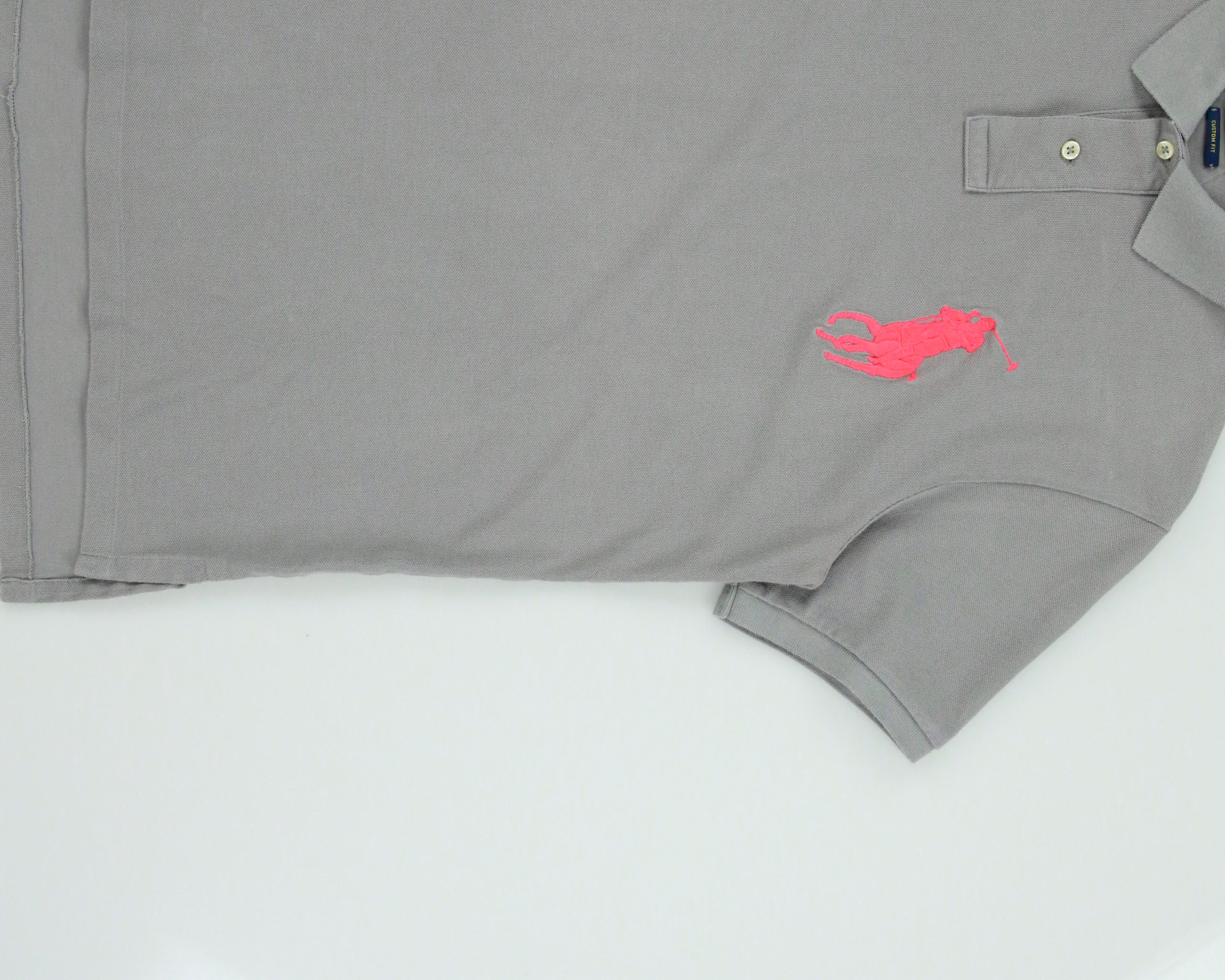 Vintage Polo Ralph Lauren Hot Pink Big Pony Custom Fit Short Sleeve Polo Shirt - L