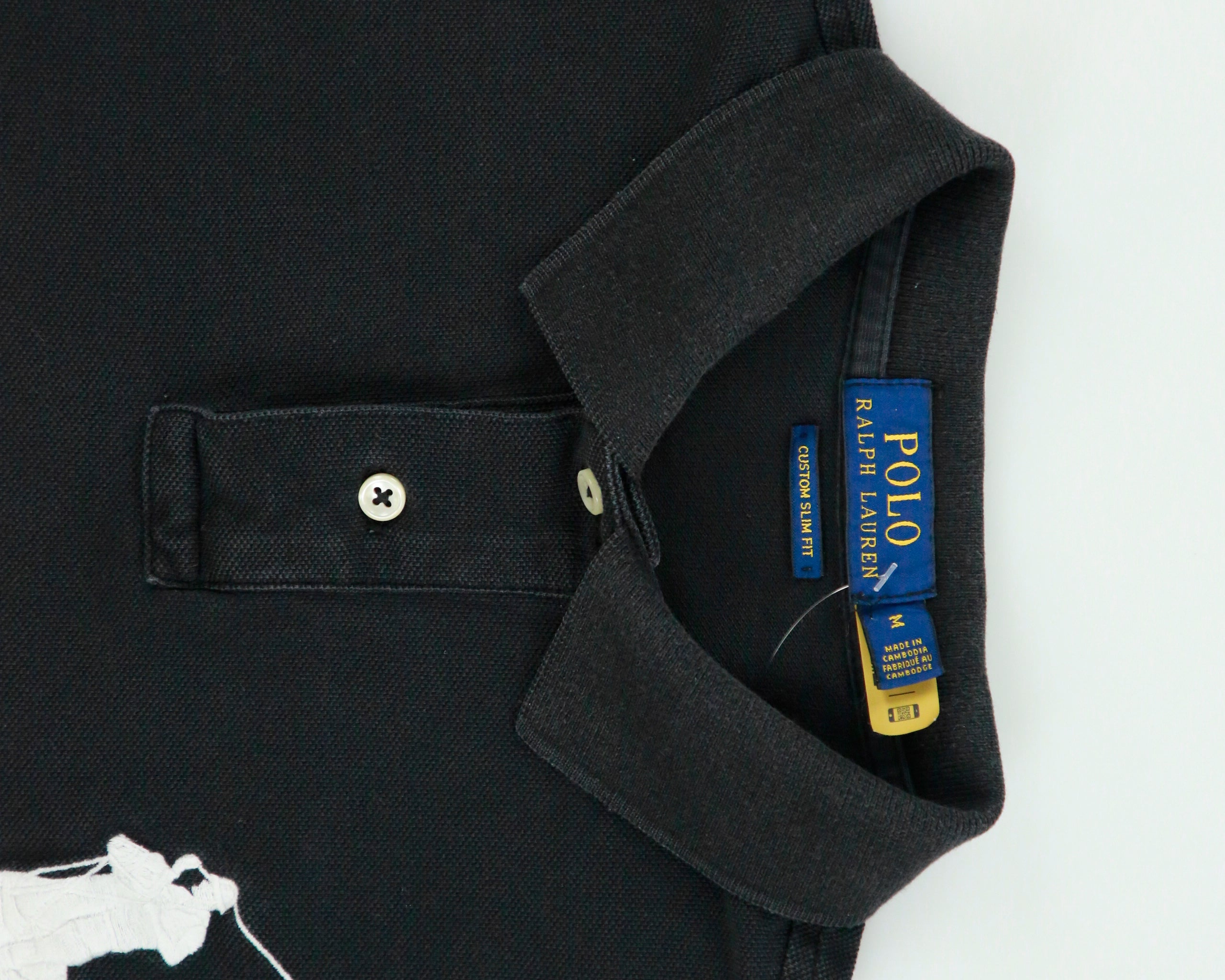 Vintage Polo Ralph Lauren Big Pony Custom Slim Fit Short Sleeve Polo Shirt - M