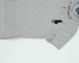 Vintage Polo Ralph Lauren Grey Marl Big Pony Custom Fit Short Sleeve Polo Shirt - L