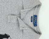 Vintage Polo Ralph Lauren Grey Marl Big Pony Custom Fit Short Sleeve Polo Shirt - L