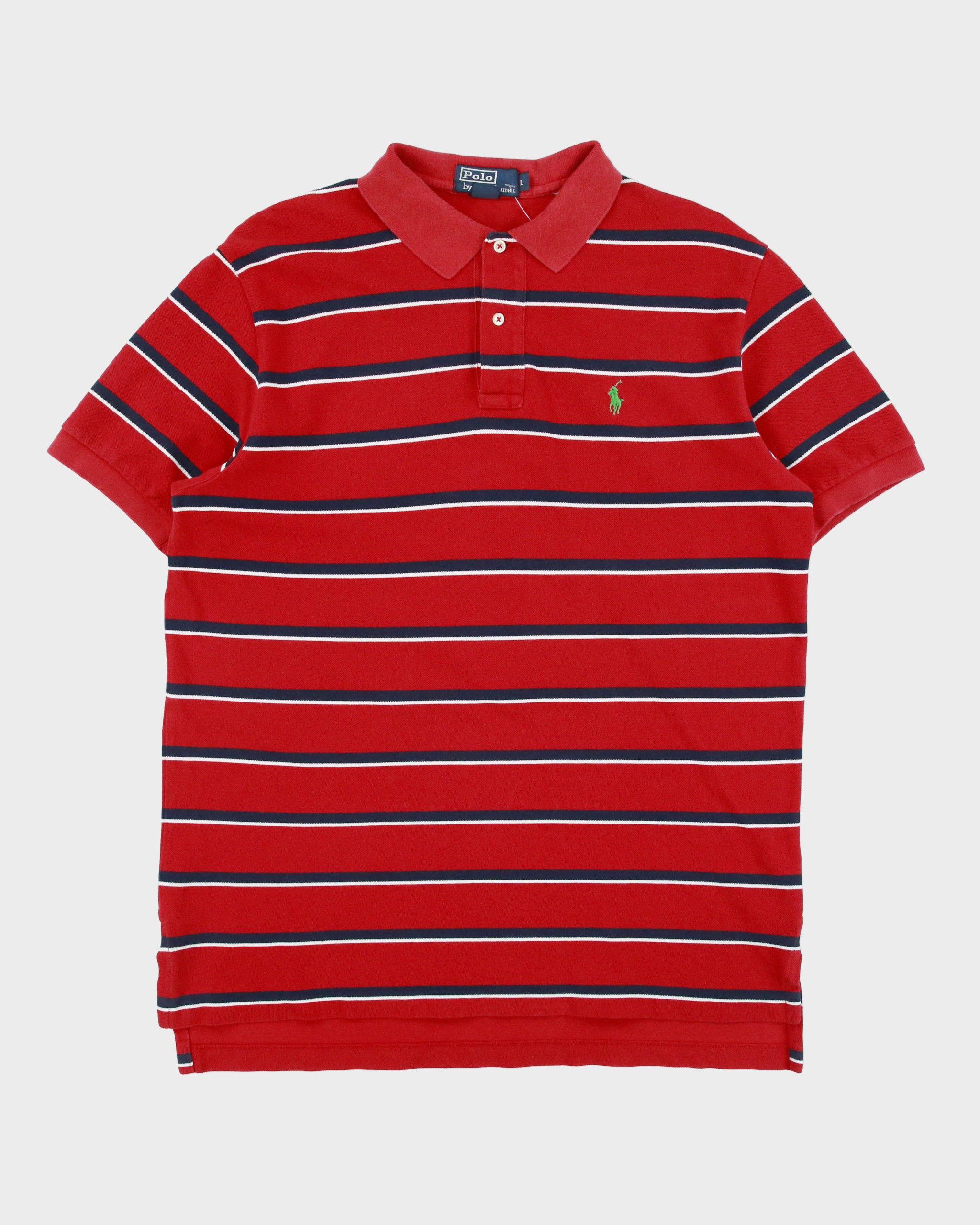 Vintage Y2K 00s Polo Ralph Lauren Classic Striped Short Sleeve Polo Shirt - L