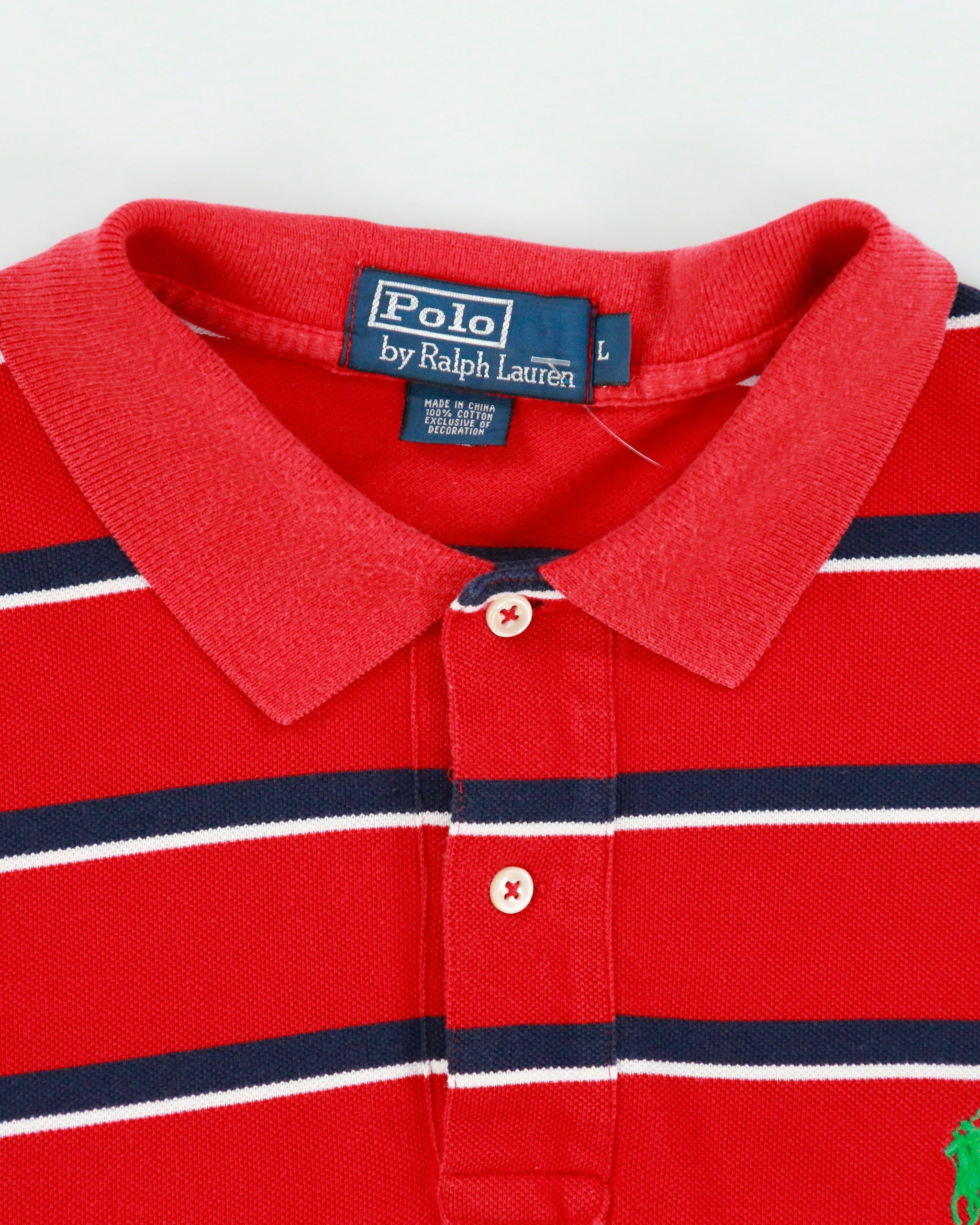 Vintage Y2K 00s Polo Ralph Lauren Classic Striped Short Sleeve Polo Shirt - L